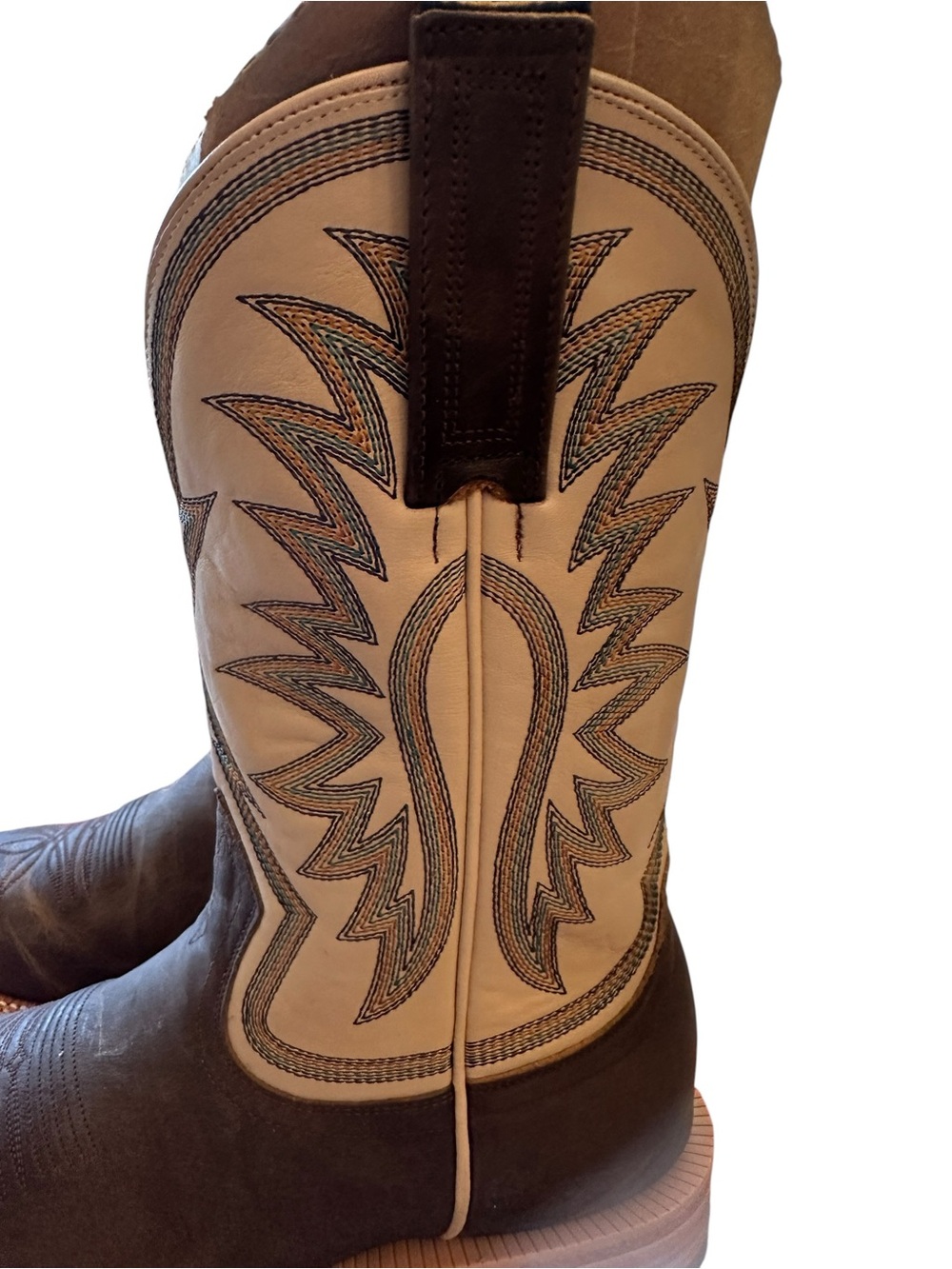NWT Hyer Le Roy HM11031 Ranch Cowboy Boots Men’s 9.5D Brown Bone Square Toe $369 - Picture 8 of 10